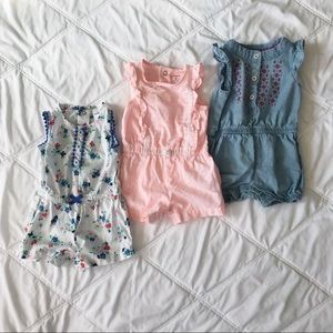 3 Carter’s Infant Rompers